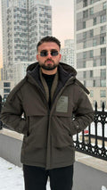 Monvero Men’s Khaki Hooded Winter Parka Jacket