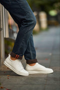 Monvero Men’s White Premium Leather Court Sneaker.
