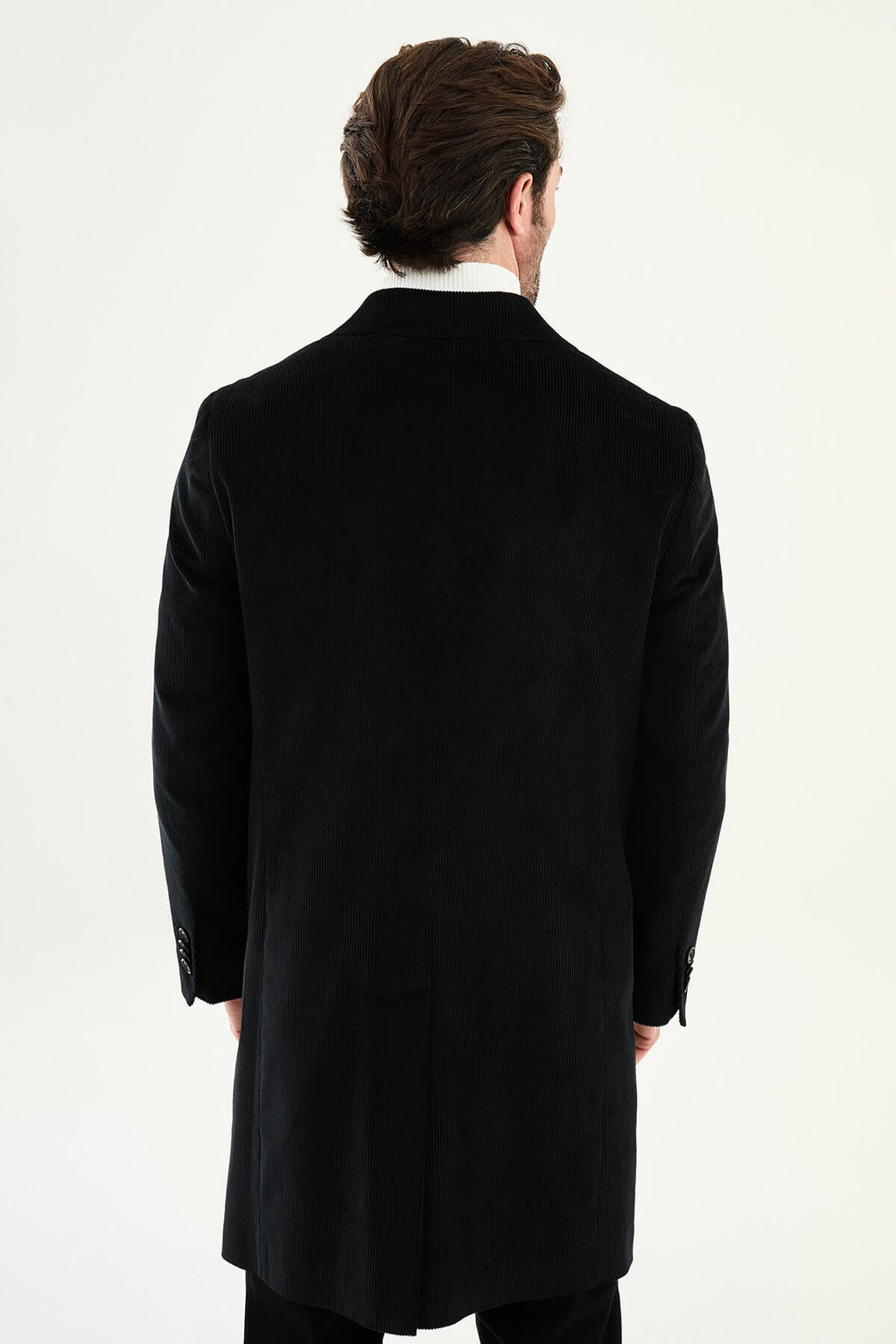 Monvero Men's Black Double-Breasted Coat.