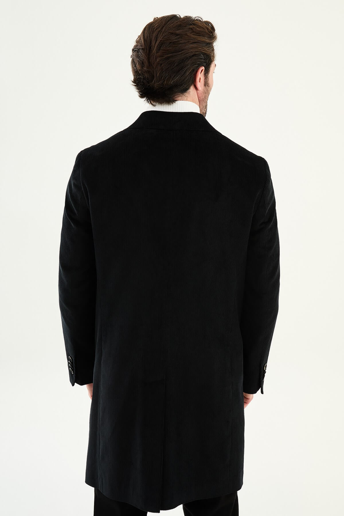 Monvero Men's Black Double-Breasted Coat.