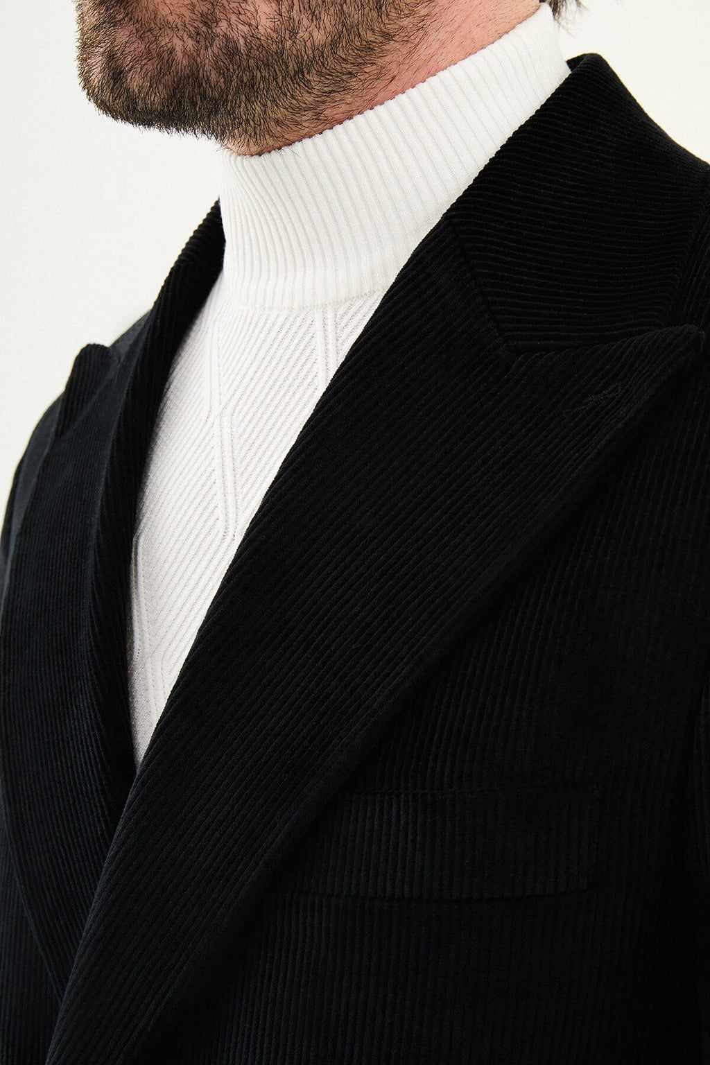 Monvero Men's Black Double-Breasted Coat.