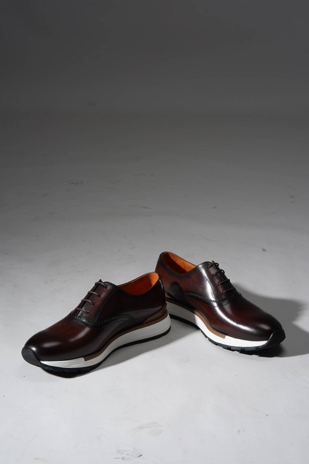 Monvero Men’s Brown Leather Luxury Sneakers