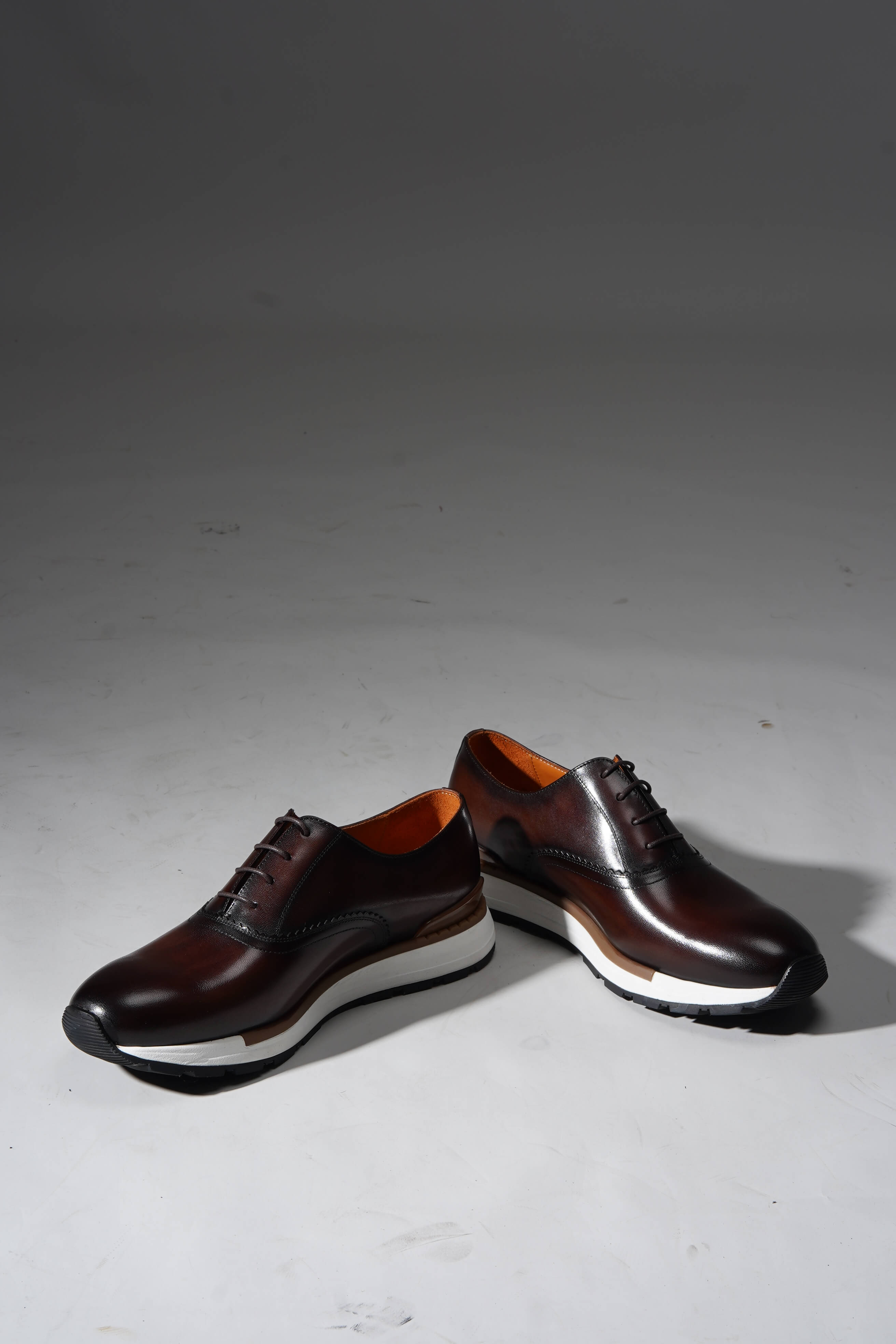 Monvero Men’s Brown Leather Luxury Sneakers
