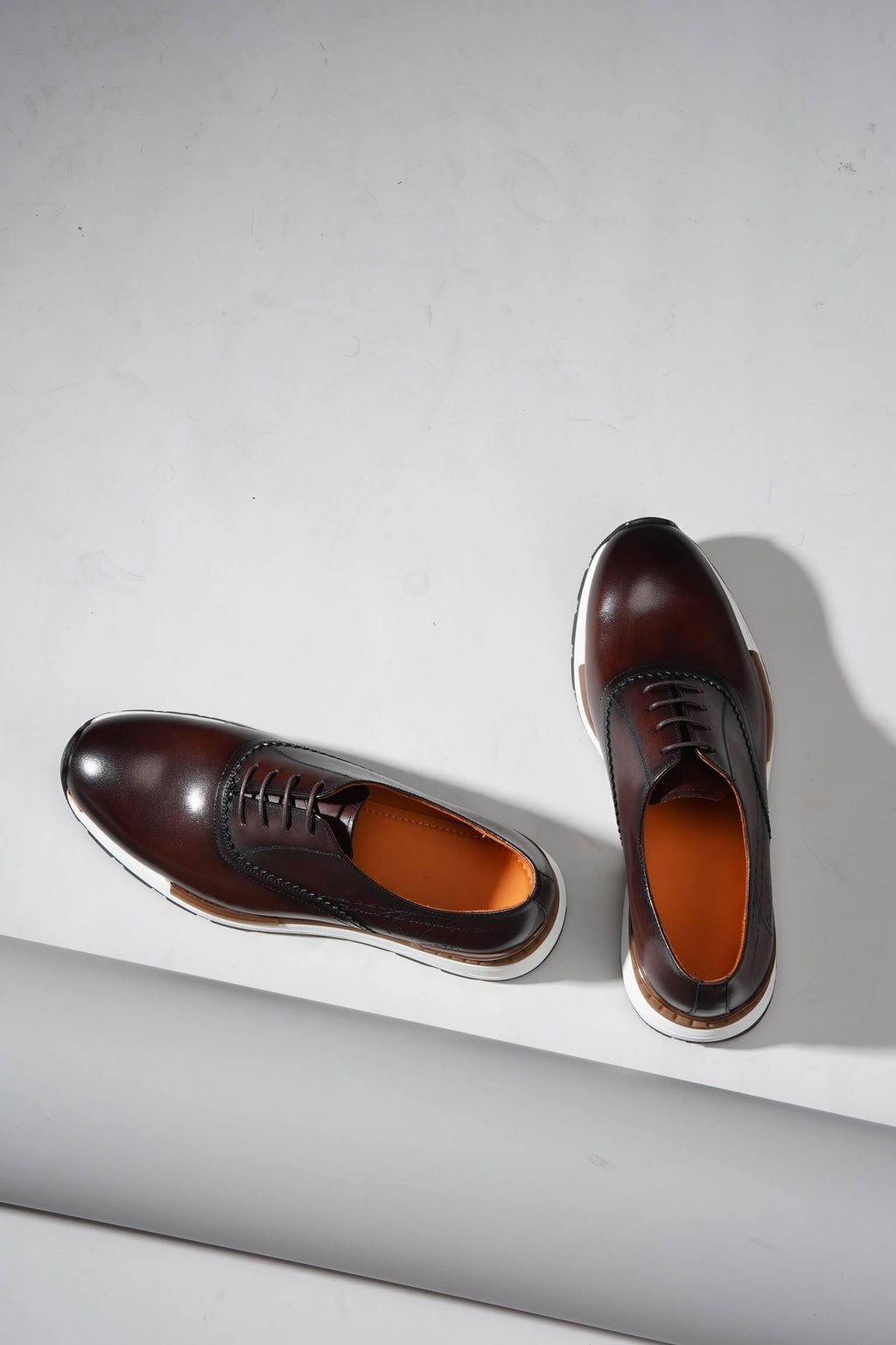 Monvero Men’s Brown Leather Luxury Sneakers