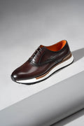 Monvero Men’s Brown Leather Luxury Sneakers