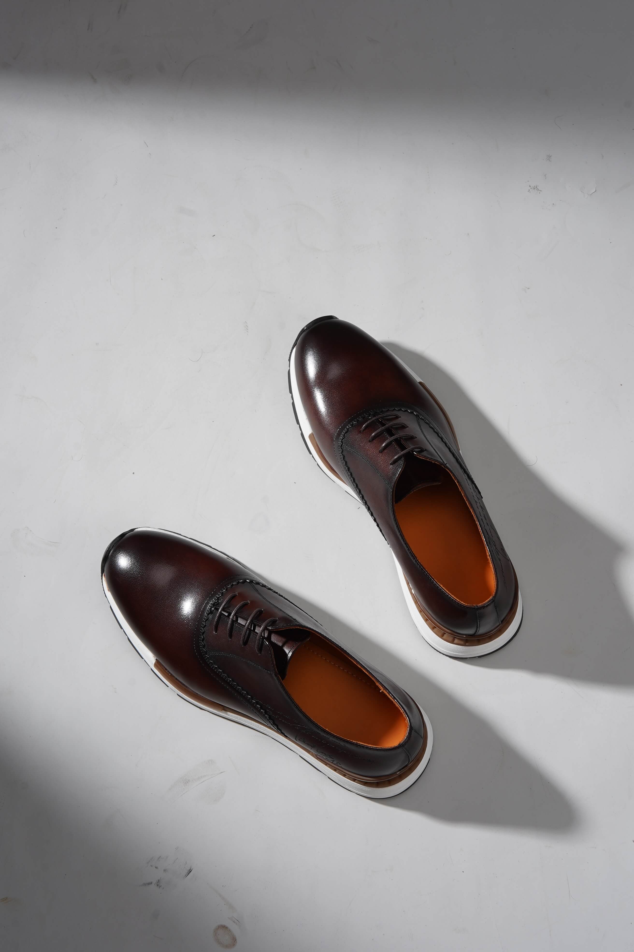 Monvero Men’s Brown Leather Luxury Sneakers
