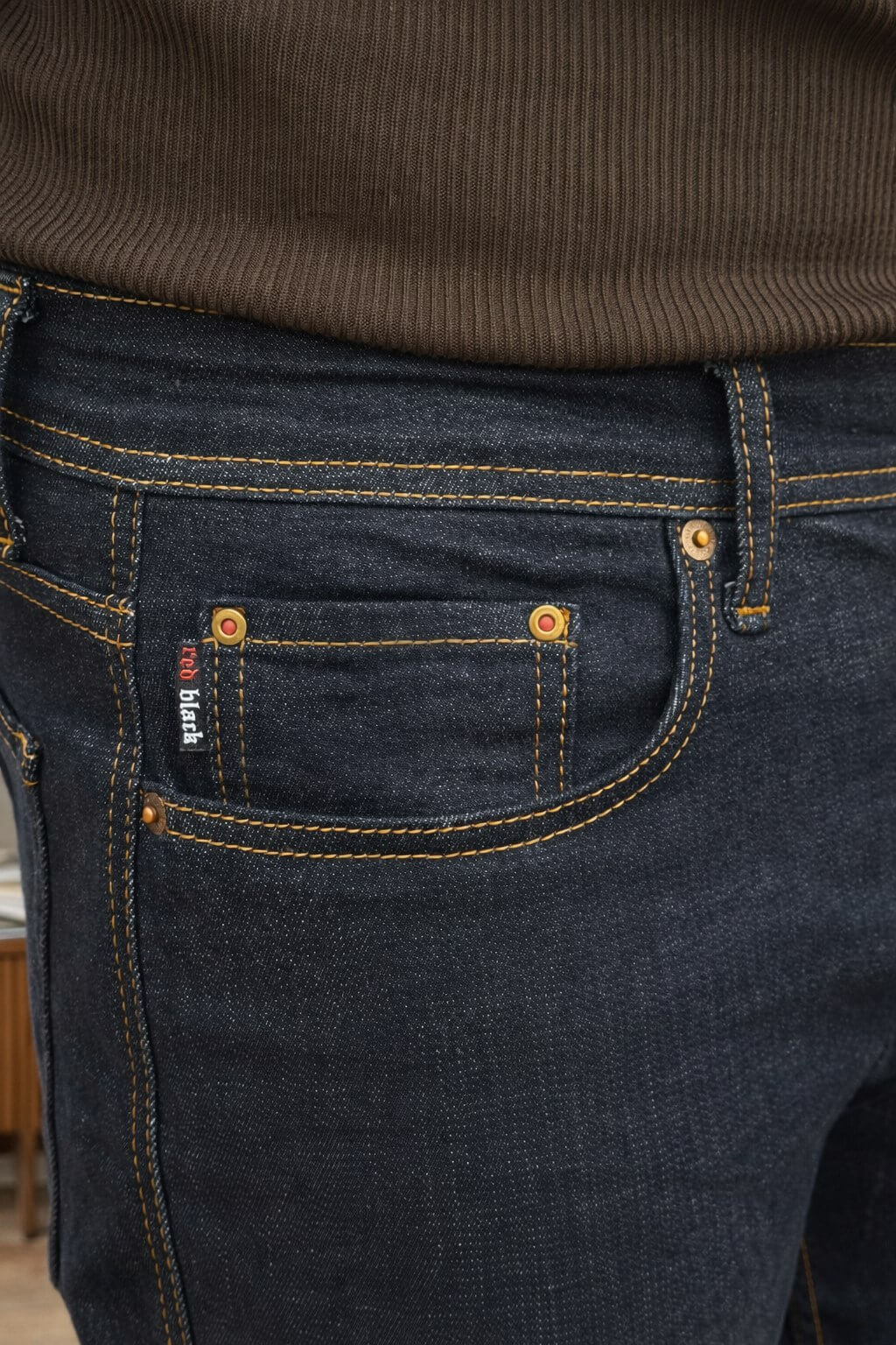 Monvero Men's Dark Blue Slim Fit Jeans.