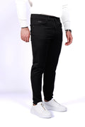 Monvero Men's Black Slim Fit Trousers.